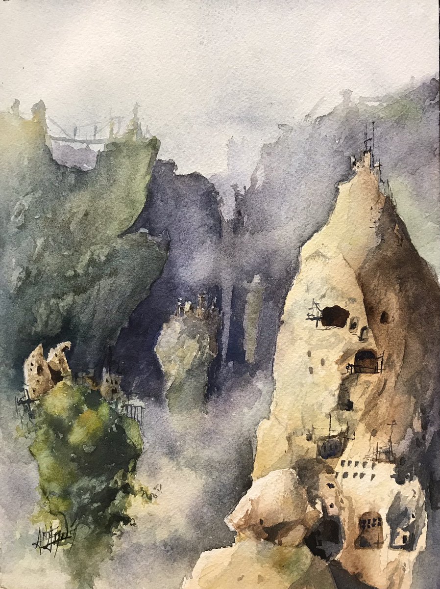 HamelinAnne's tweet photo. It sounds like #Navi, it looks like #Pandora but it’s not #Avatar 😉😊 watercolour on paper 24x32 cm. https://t.co/UbzmF3PD2j