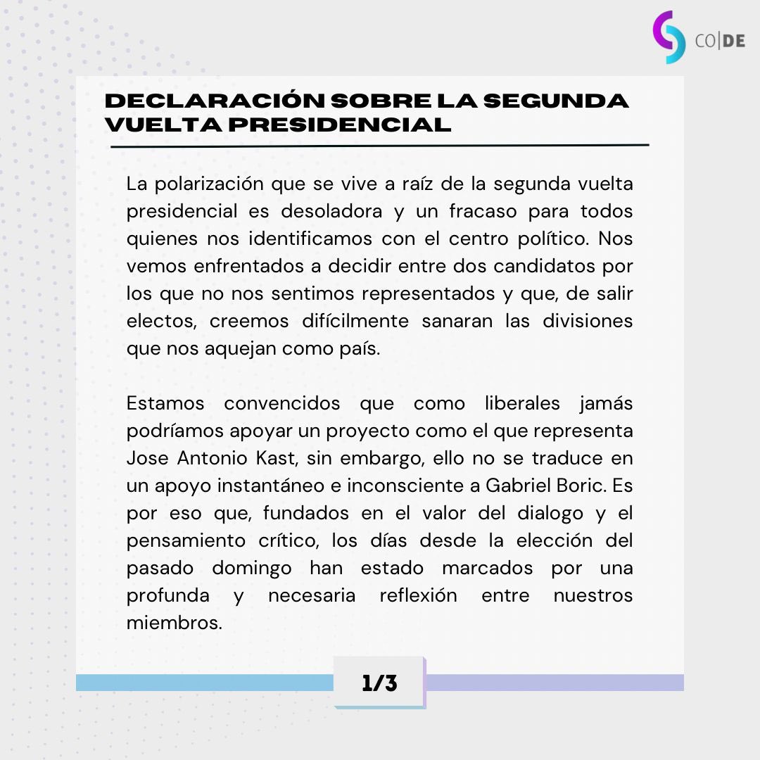 codeuchile's tweet photo. [Declaración sobre la segunda vuelta presidencial] https://t.co/8nXI7IebGH