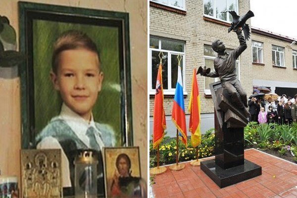 Это памятник в Ногинске юному Жене ТАБАКОВУ. Он мечтал стать милиционером и защищать людей, а погиб защитив от насильника родную сестру..

Был награждён Орденом Мужества (посмертно)

28 ноября. День памяти. Мы помним тебя, маленький Герой!