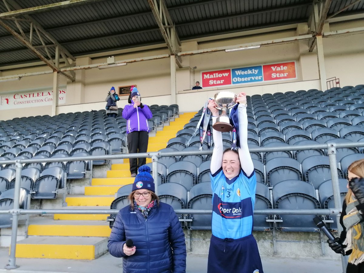 tomasmcc's tweet photo. Gailltir captain Margo Heffernan lifts the Trixie Toomey Cup @wlrfm @WaterfordSport https://t.co/oE42FxrvrD