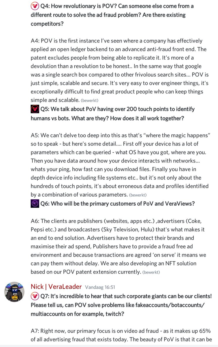 CryptoErwinNL's tweet photo. Great AMA with @Wenczka from @verasitytech 

$VRA is a unique project, primed for a 50b mcap or even more in the near future 🧠 https://t.co/hC3FZNWUfc