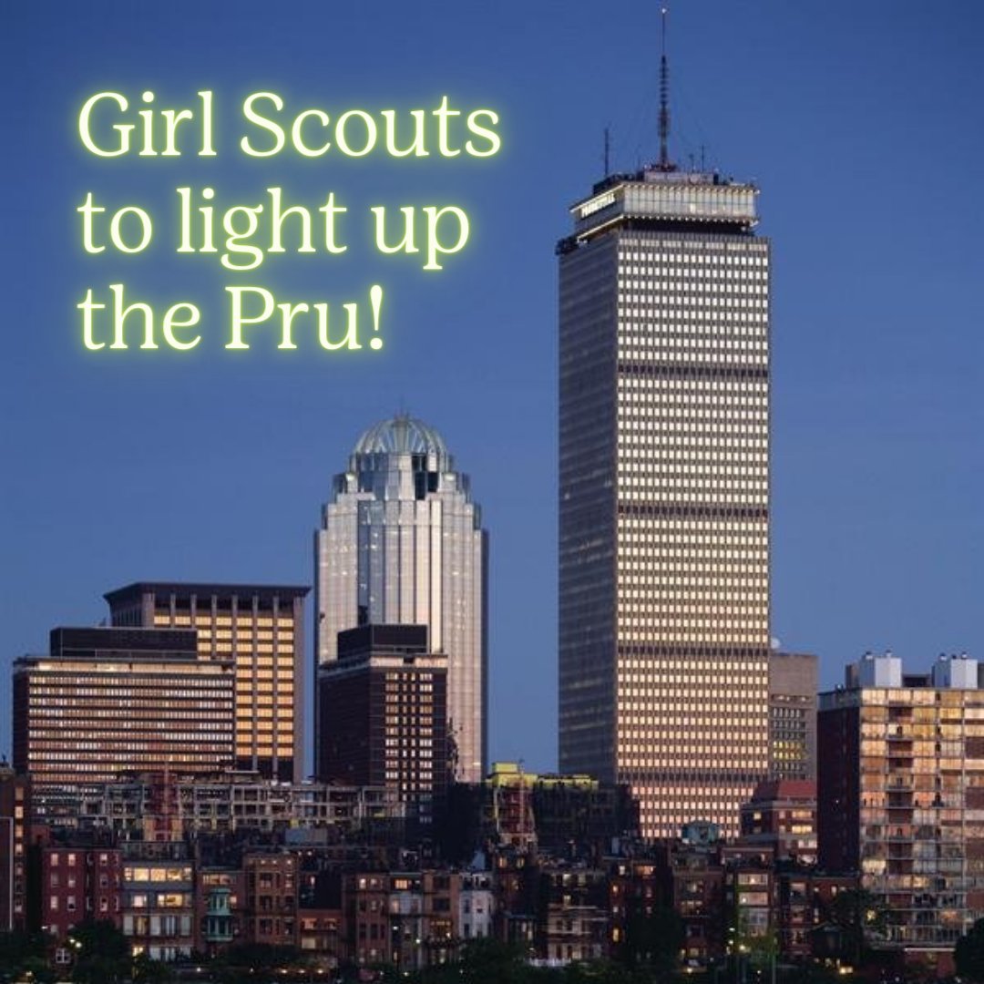 GirlScoutsEMass's tweet photo. If you're in or near Boston on December 2, look toward the Prudential Center at 4:45 PM when GSEMA CEO, Barbara Fortier, lights up the Pru Girl Scout green! #31NOL #31NightsofLight https://t.co/pjeTnj6AgA