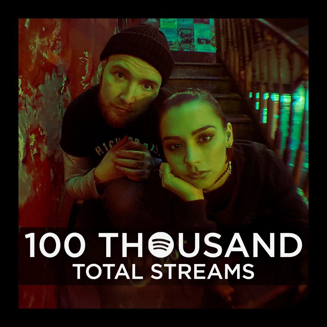7 months in and we’ve smashed through 100k streams on <a href="/Spotify/">Spotify</a> already?!! 🎉🎉  
Bring on 2022 😈💚