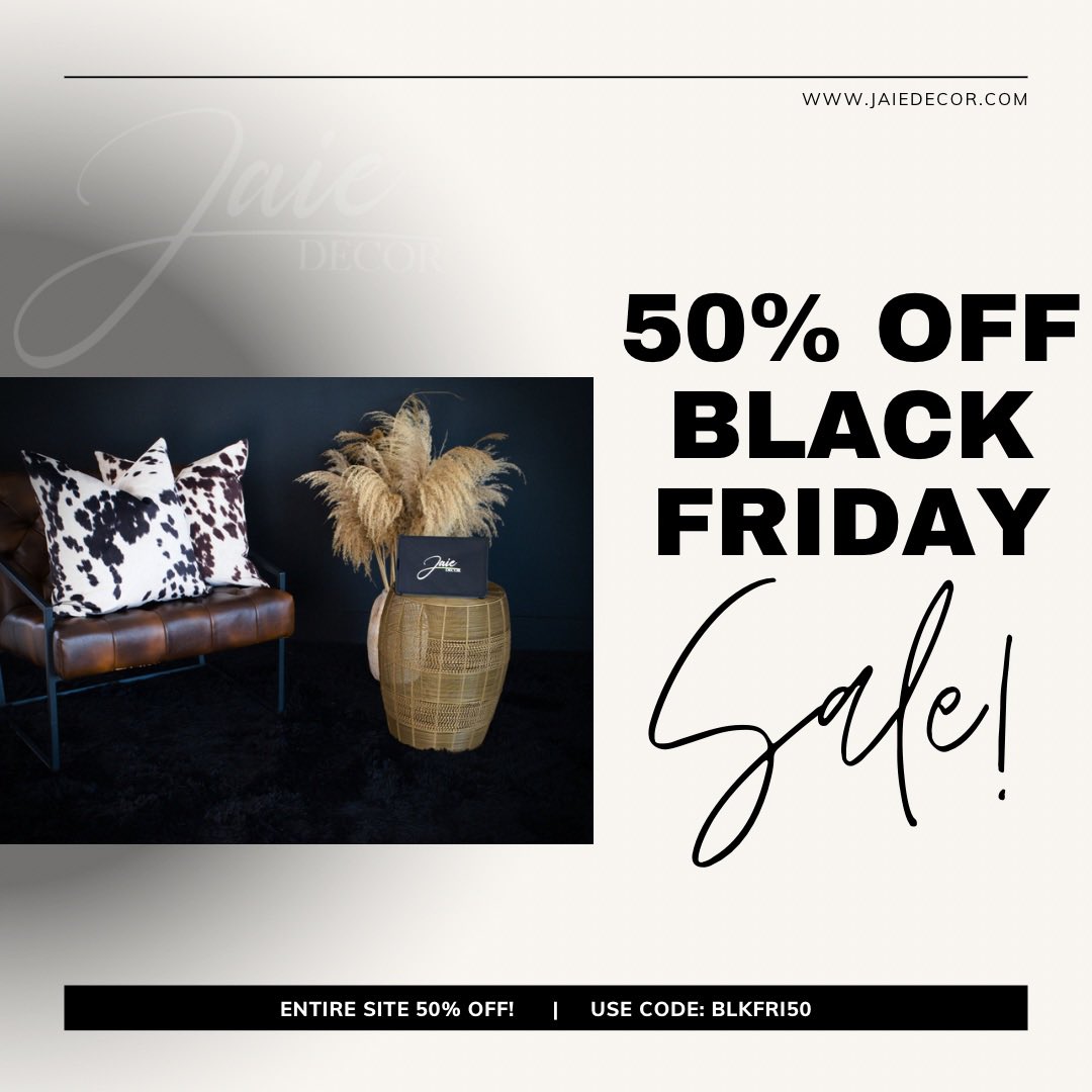 Today is the last day of our 50% OFF Black Friday Sale! Use Code: BLKFRI50 At Checkout jaiedecor.com

#JaieDecor #BlackFriday #luxurypillows #homedecor #interiordesign