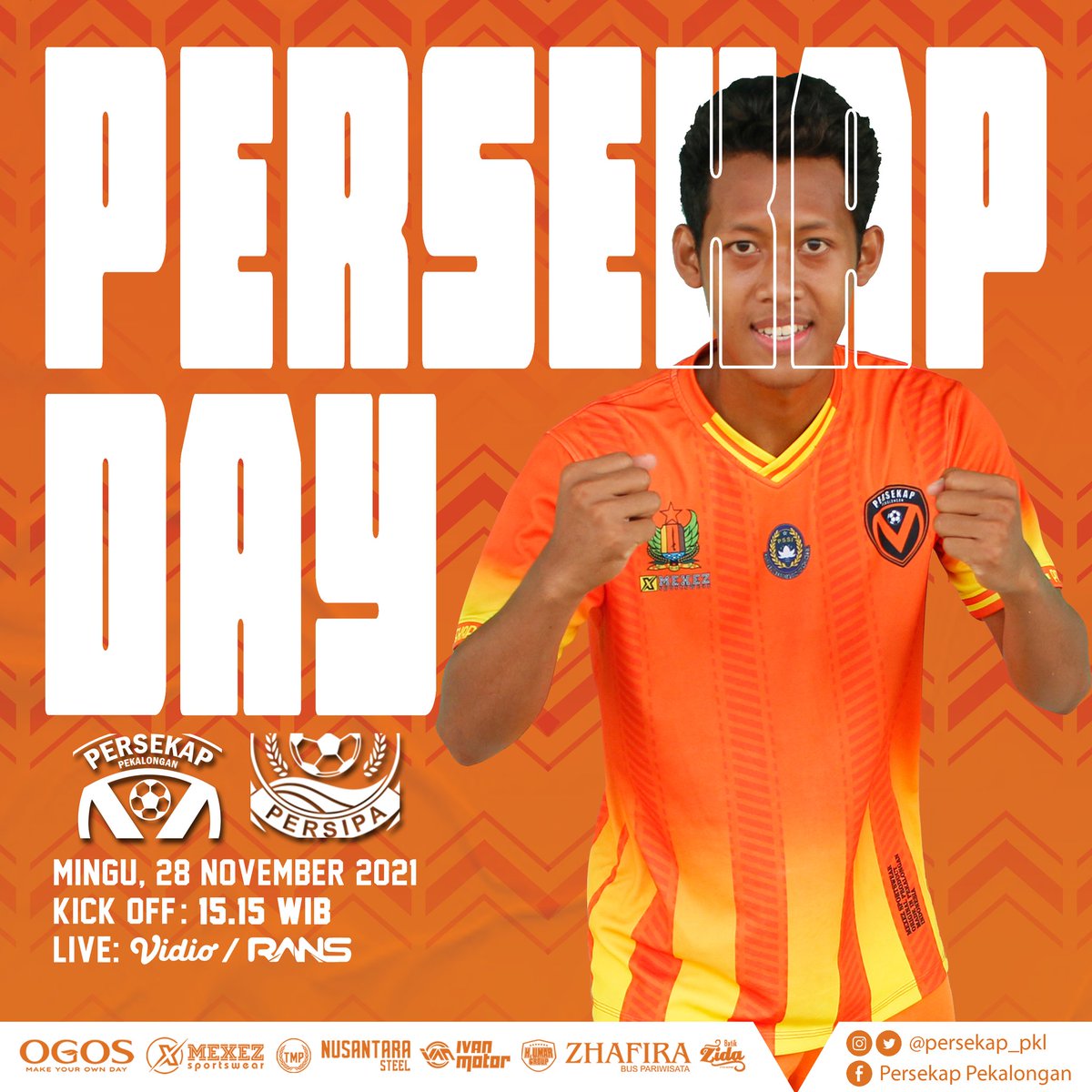 𝐏𝐞𝐫𝐭𝐚𝐧𝐝𝐢𝐧𝐠𝐚𝐧 𝐤𝐞𝐞𝐦𝐩𝐚𝐭 𝐝𝐢 𝐛𝐚𝐛𝐚𝐤 𝟏𝟎 𝐛𝐞𝐬𝐚𝐫.

Semoga skuad Laskar Ki Ageng Cempaluk bisa membawa poin penuh ke Kota Santri. Dukung dan doakan kami selalu, Lurd.

𝐌𝐚𝐫𝐢 𝐦𝐚𝐤𝐬𝐢𝐦𝐚𝐥𝐤𝐚𝐧, 𝐁𝐨𝐲𝐬!

#PersekapYoi #Liga3Jateng #PersekapPekalongan