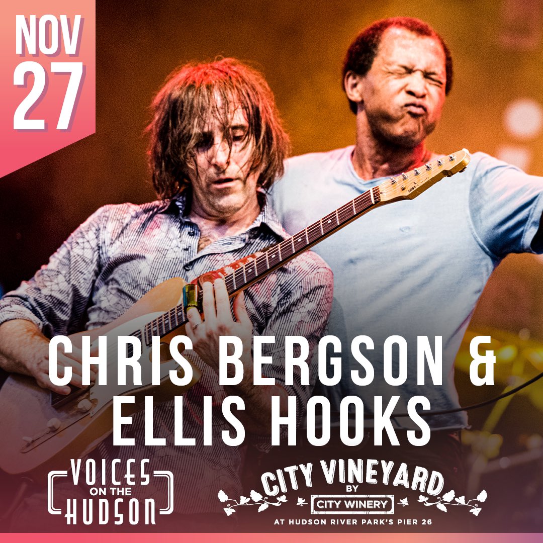 TONIGHT, Sat, Nov 27!!! Looking forward to playing with Ellis Hooks at <a href="/CityVineyardNYC/">CityVineyardNYC</a>! 7:30 pm show, 6 pm doors. Presented as part of <a href="/CityWineryNYC/">City Winery</a>’s   #VoicesOnTheHudson series. Photo: Christophe Losberger