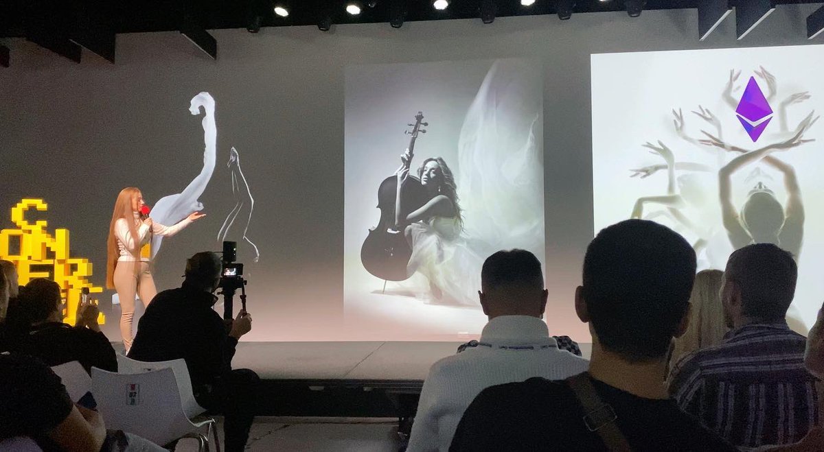 MariaAndriichuk's tweet photo. International Nft conference in Kyiv! Very happy to be a part of this great offline conference in Kyiv as Nft Artist. #nftartist #nftconference @meandros_ @elenabalerina #opensea #kalamint #foundation #metaverse #performance #nft #nftart #nftworld #nftukraine #nftexhibition https://t.co/0x4RMCL952