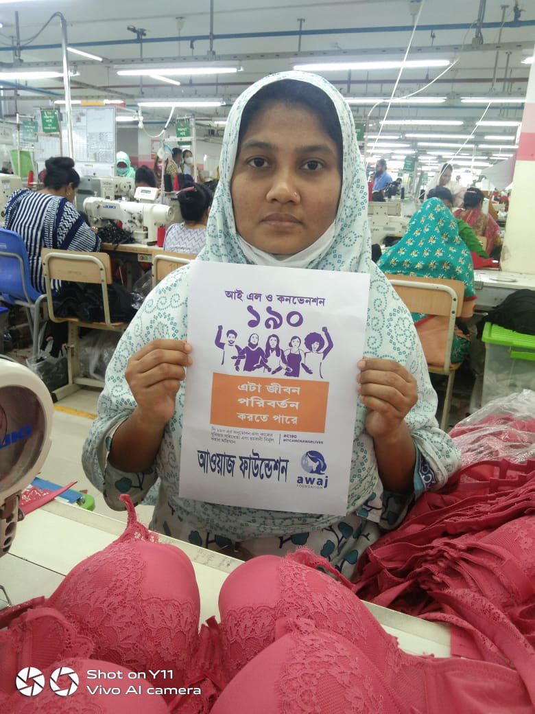 Awaj_fdn's tweet photo. On this #16daysofactivism we're campaigning for the Bangladesh government to #ratifyiloC190 as it saves life and ensures safe workplace for women. 
#orangetheworld#stopvoilenceagainstwomen
 @fash_rev @remake @apwld https://t.co/lz9f2S7rn5