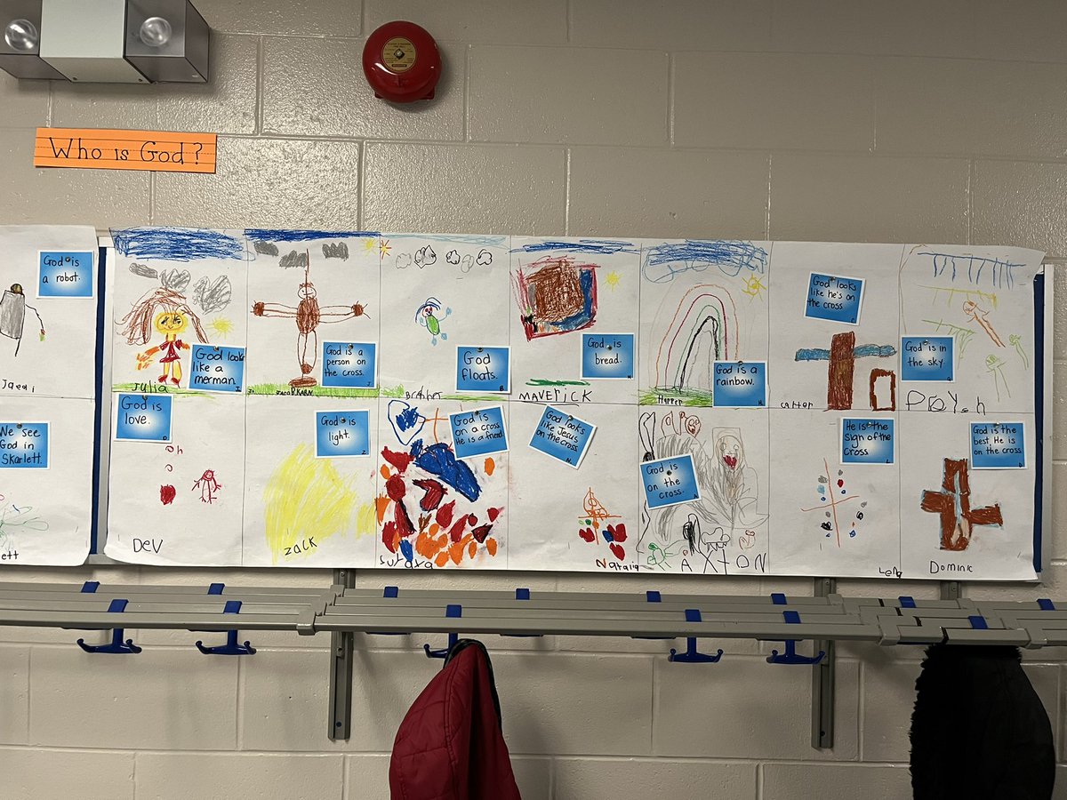 sjfgator's tweet photo. We thought it was very fitting to post Mrs. Riemer/Mrs. Castellan’s FDK inquiry about their thoughts on God, after engaging in Spiritual Development Day with our St. Joe’s staff yesterday. “God is Light”,”God is Love”,”God is a rainbow”,”God is everywhere.” #LoveWithAnOpenHeart https://t.co/l3irm71Idz