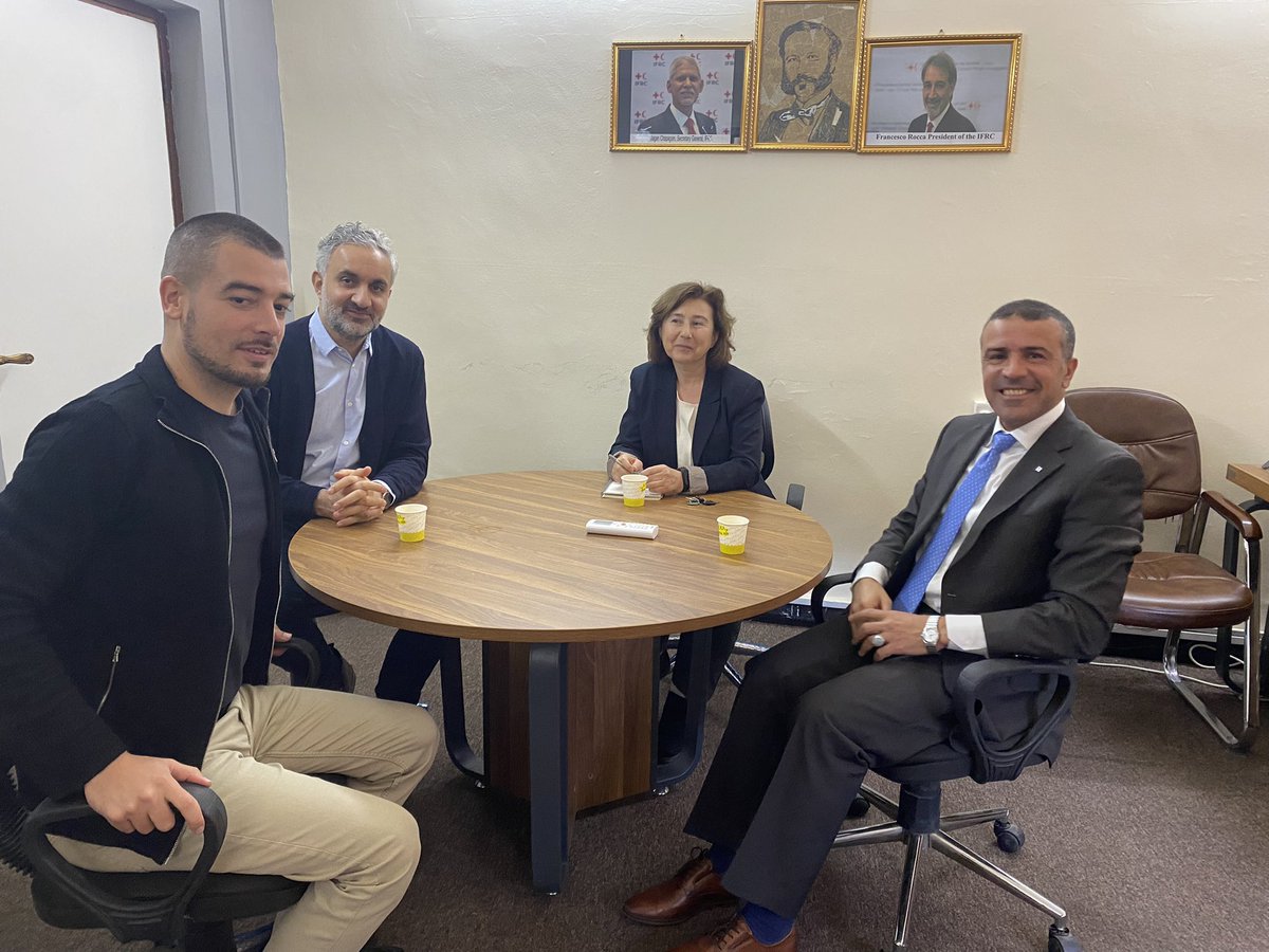 MEtwilb's tweet photo. Together we can make the difference, @IFRC delegation in Iraq with  @HodFrc, French, Danish and Norwegian RC NSs to agree on next stpes for #ECHO partnership to support @iraqircs to reach people in needs, one plan, #membership_coordination, #redpillars #Unstoppable https://t.co/kXv0itAq9T