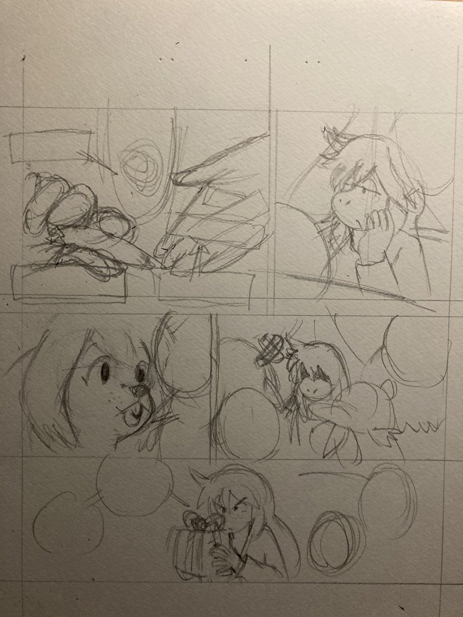 1Pの下描きは終わり。
今度は2Pへ突ぬぅ。 