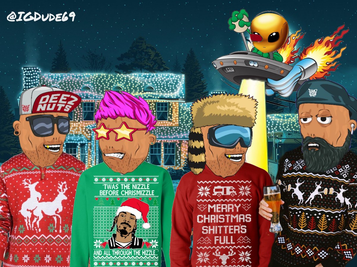 IGDude69's tweet photo. Deeznutz in the discord in a few weeks. Christmas nuts and aliens👽! #GalaxyGetsNuts #GalaxyInvadersGang #DeezNuts #DEEZNutzNFT @immattheller @etherpirates @ZeidersJacob https://t.co/MAHq6oYGDM