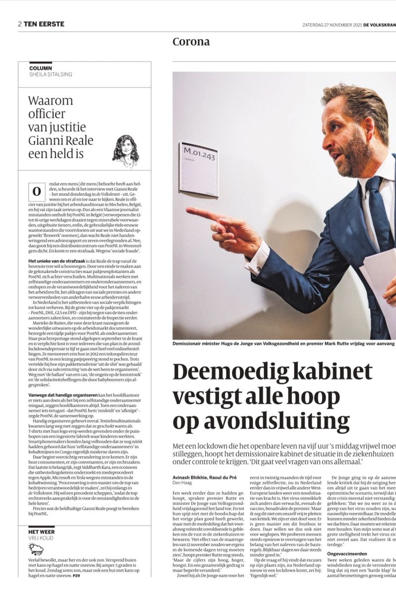 Leuk om zo een collega in een Nederlandse krant te zien staan👉