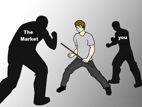 Switterman's tweet photo. By the way, you thought when you became a trader you were just fighting against the market and you could win this fight. You didn't realize the fight isn't fair, this is a 2 against one fight....and the guy behind you, is the most dangerous. https://t.co/1hxB944AbW