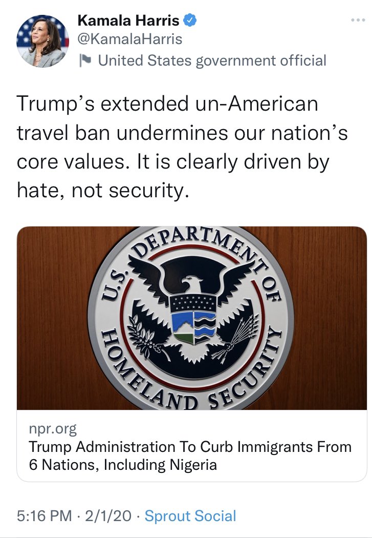 RisingScrybe's tweet photo. @EdSoc11cer @gedjglah @CNN @KamalaHarris They said it was racist when Trump did it. https://t.co/EFGWM2rmTW