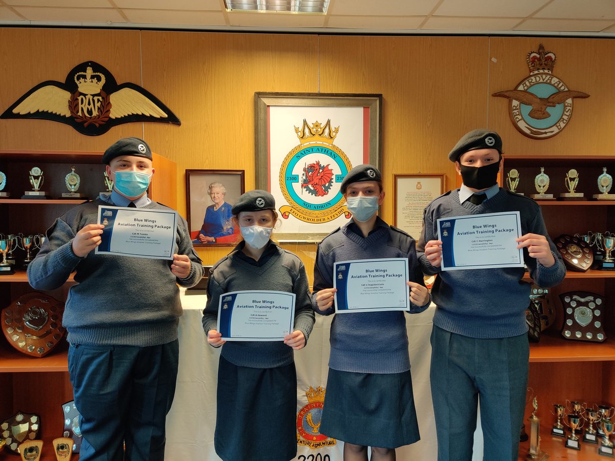 4 of our cadets achieved their blue aviation training package at the Part Task Trainer (634 AGS, MOD At Athan) today. The next step will be to fly the aircraft and gain their blue wings.