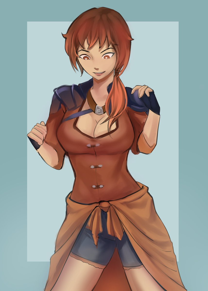 DA_clint0's tweet photo. After trying on a mysterious looking pendant, Clint finds himself turning into yet another character from Fire Emblem: Three Houses. While caught off guard, Clint quickly warms up to becoming Leonie.

Thanks so much to artist @bumitrash for this wonderful commission!

(2/2) https://t.co/DvYEtV170a