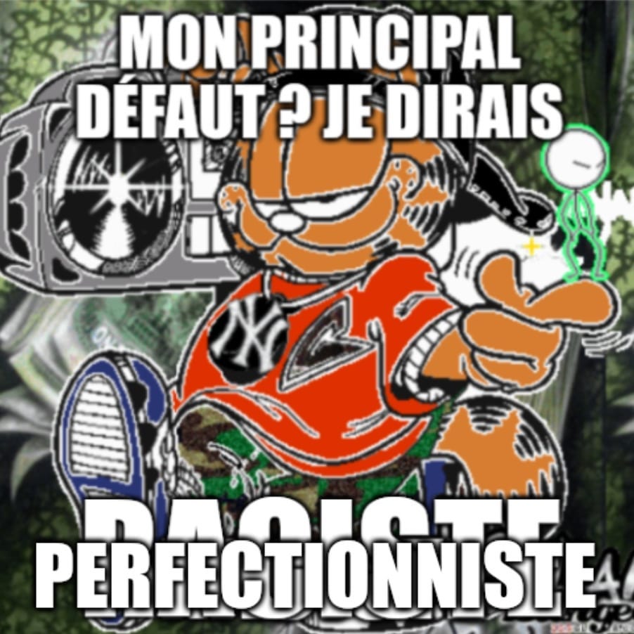Garfield en entretien pour un CDD chez buitoni (il vient pour manger les lasagnes)
