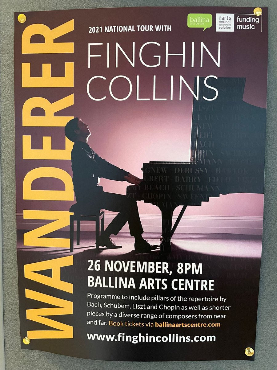 Piano on stage at @BallinaArts for @FinghinCollins Irish tour last night.