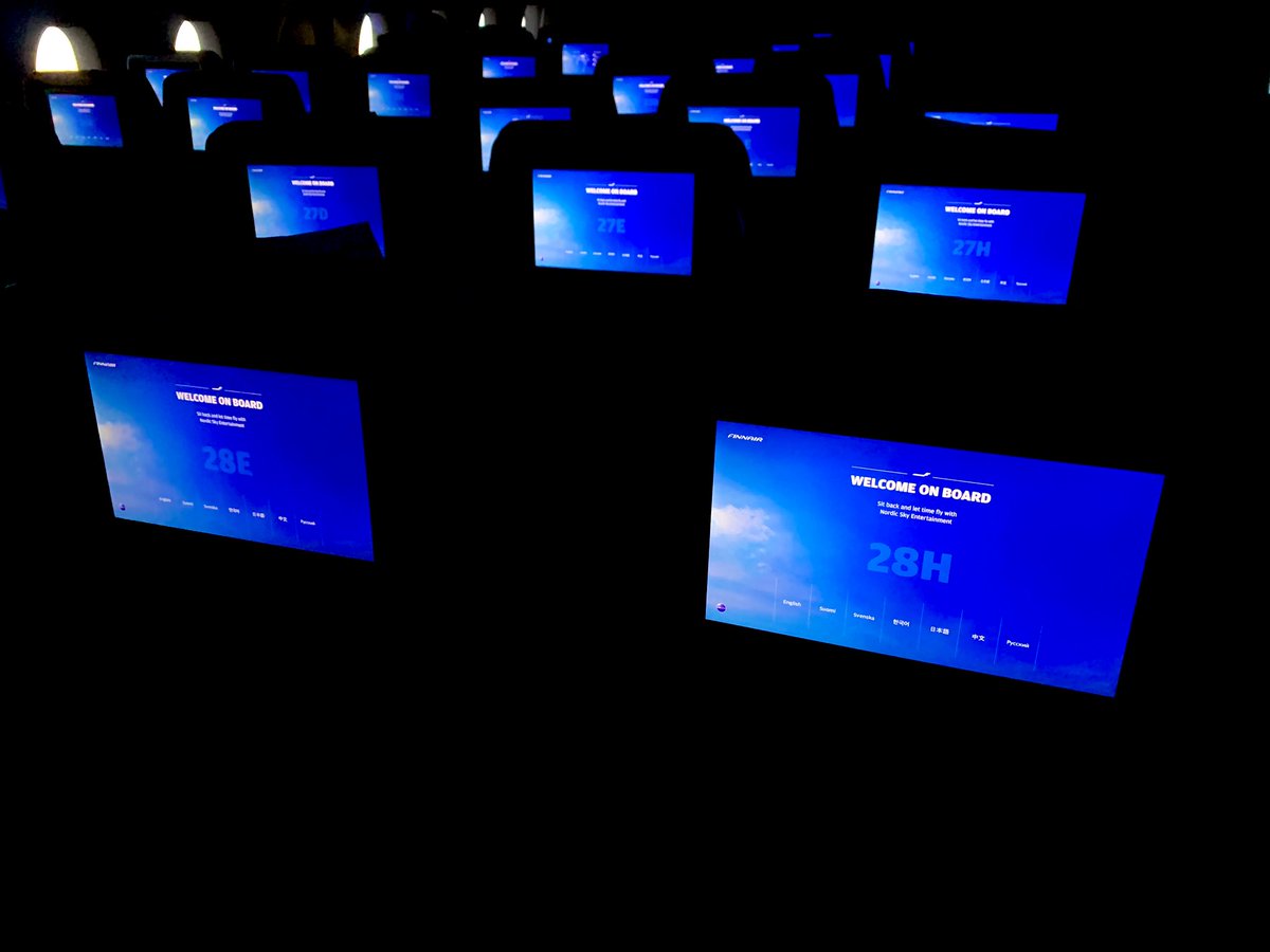 Got some serious Squid Game vibes from the empty plane with these seat numbers just floating in the dark… 

Also captain: ”It’s a lovely weather in Helsinki: -8 degrees and cloudy!” https://t.co/Sc0Ke1gXWe