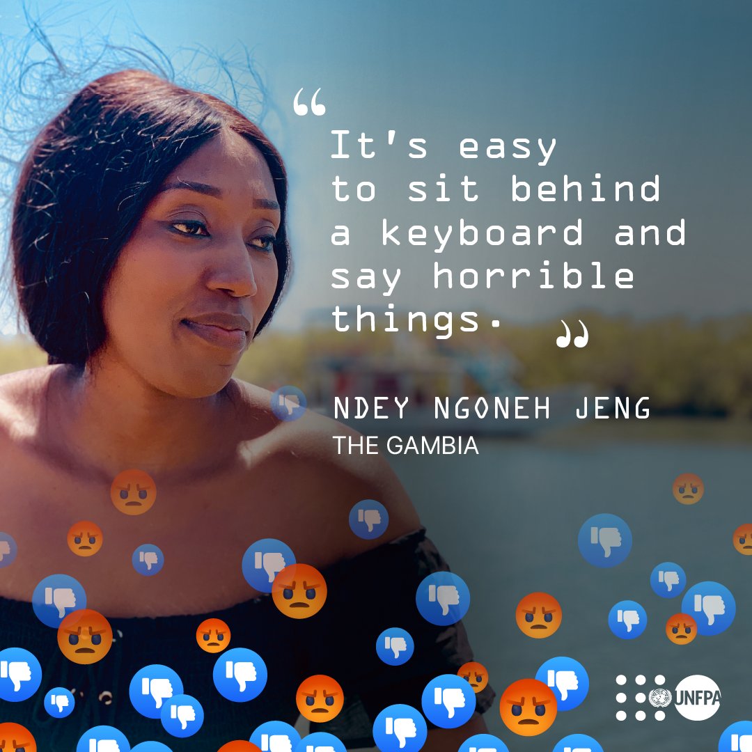 Women shouldn’t be afraid of expressing themselves online 🚫

Join <a href="/UNFPA/">UNFPA</a> to speak out against online abuse during these #16Days and every day: unf.pa/Ndey

ENDViolence