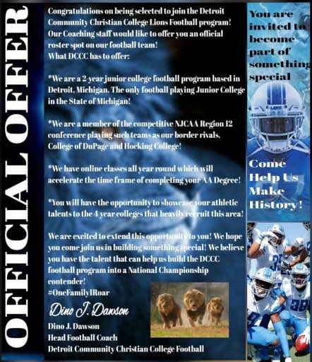 I am truly blessed 🙏🏼 ‼️ to receive an offer from Detroit Community Christian College <a href="/CoachGibson4/">Coach Gibson</a> @DetroitCCCFB <a href="/BlueChip_ScoutN/">Get_Connected Scouting</a>  @downdownkick <a href="/DHSAthleticsOKC/">Douglass Trojans Athletics</a> <a href="/Chubby_Walker/">Coach Chubbs 🏈</a>