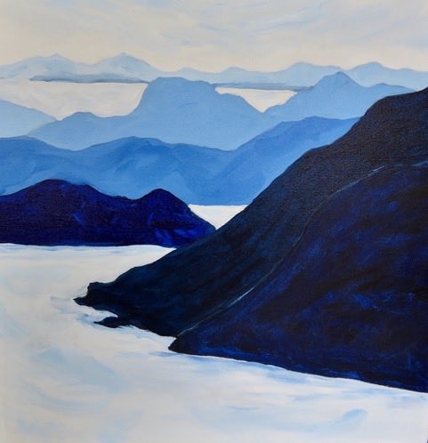 kbrumelle's tweet photo. Salish Sea, 16X16”, Acrylic on Canvas #TwitterNatureCommunity #VanArtGuild https://t.co/ZQh5nlAPT8