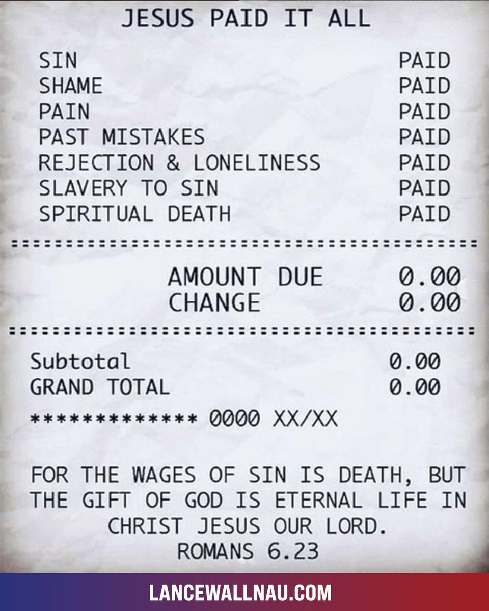 Who else is grateful that Jesus paid it all??