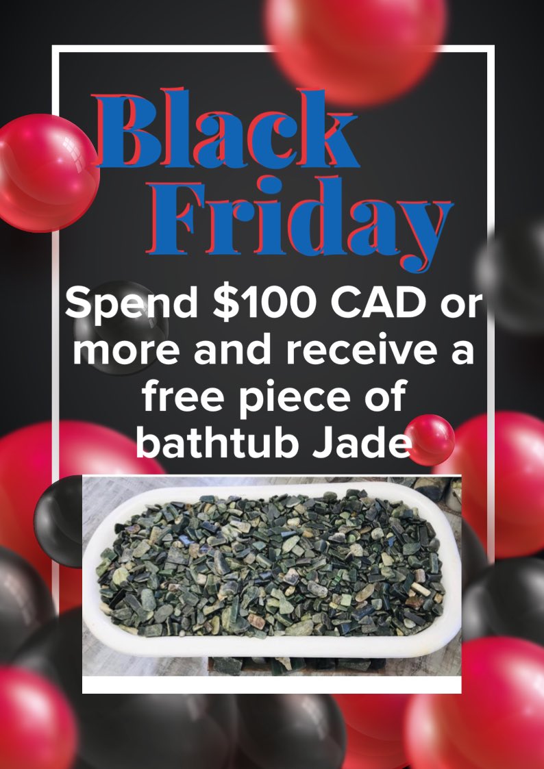 JadeCityBC's tweet photo. Black Friday sales on till Sunday at 12 AM PST.  

Check out https://t.co/3RoKIf3G2F or in store for deals https://t.co/eOUI0FVUEk