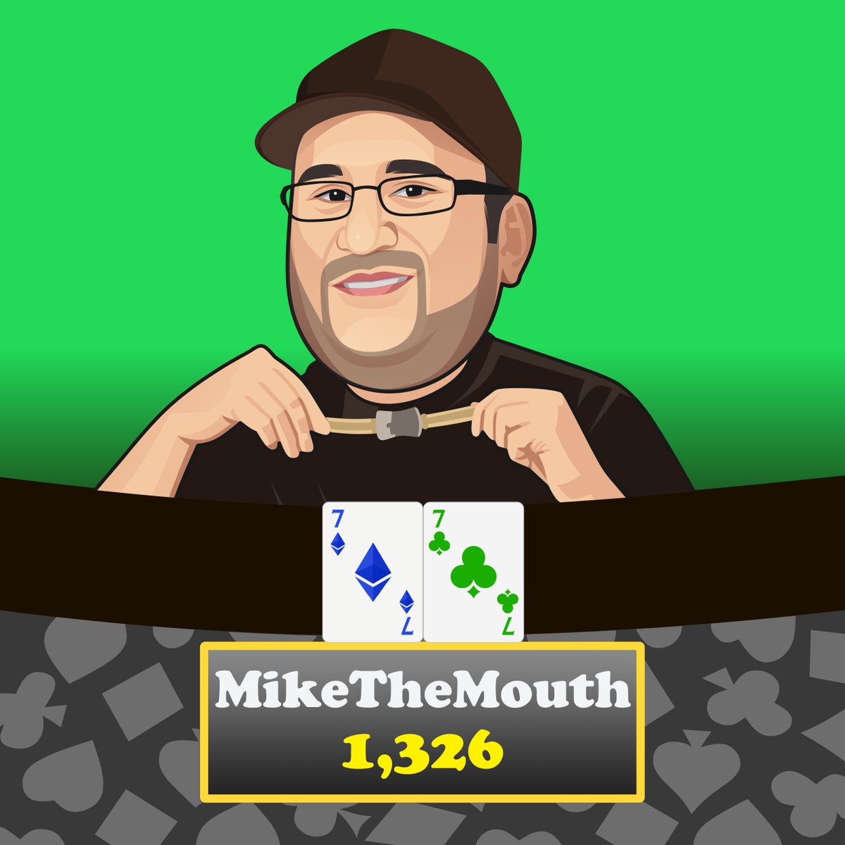 Inspired by <a href="/themouthmatusow/">Mike Matusow(code:Mouth)</a>. Known for wearing his heart on his sleeve, a true Poker Legend indeed.
#pokerlegendsnft