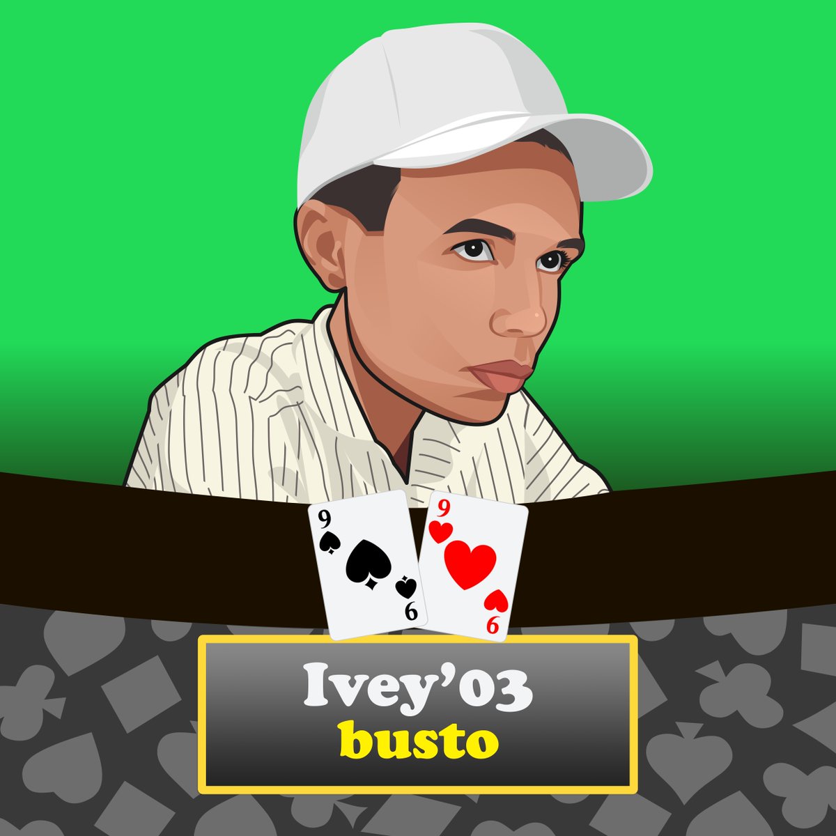 Inspired by <a href="/philivey/">Phil Ivey</a> AKA No Home Jerome. Arguably the G.O.A.T. 
#pokerlegendsnft