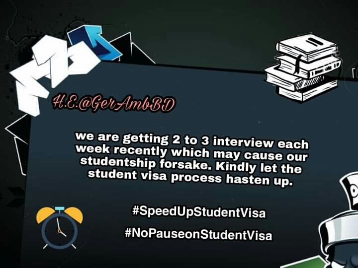 MdArifH98949131's tweet photo. Dear @GerAmbBD we appreciate that you didn't stop working for us. But we, a lot of students are not getting any doc submission mails. Please prioritize us cause huge students are in queue who may lose admission due to physical presence.
#SpeedUpStudentVisa
#NoPauseonStudentVisa https://t.co/IbfPcqoJm8