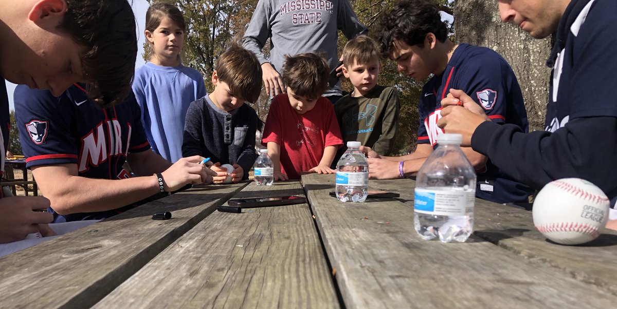 MRAAthletics's tweet photo. Relationships Matter 

Thankful for these current @OleMissBSB and @MRABaseball players and what they mean to these kids at a baseball ⚾️ birthday party. 

#ProcessOfTheShips https://t.co/vJ0gB7TEUg