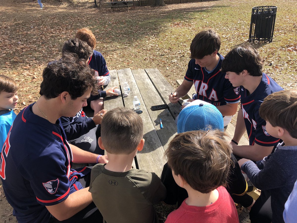 MRAAthletics's tweet photo. Relationships Matter 

Thankful for these current @OleMissBSB and @MRABaseball players and what they mean to these kids at a baseball ⚾️ birthday party. 

#ProcessOfTheShips https://t.co/vJ0gB7TEUg