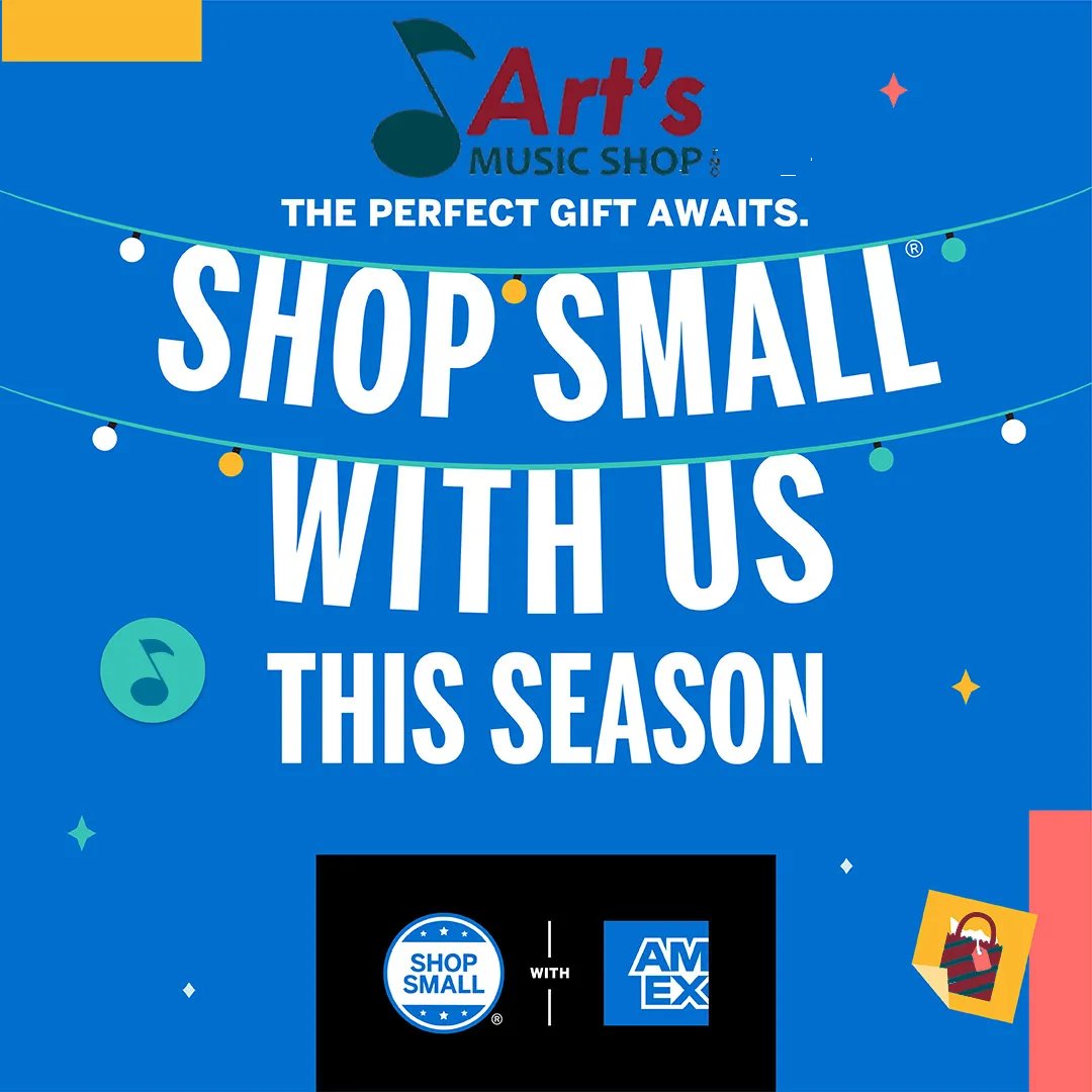 ArtsMusicShop_'s tweet photo. Small Biz Saturday® is TODAY! – With great gift ideas 4 all the musicians in your life &amp; new merch coming in daily, it's a great time to #ShopSmall w/ @ArtsMusicShop_. Stop by or buy a gift card: [https://t.co/dobirndAH3] #ShopSmall #shoplocal #shoparts #musicgifts #music4life https://t.co/LWMwtp8HbC
