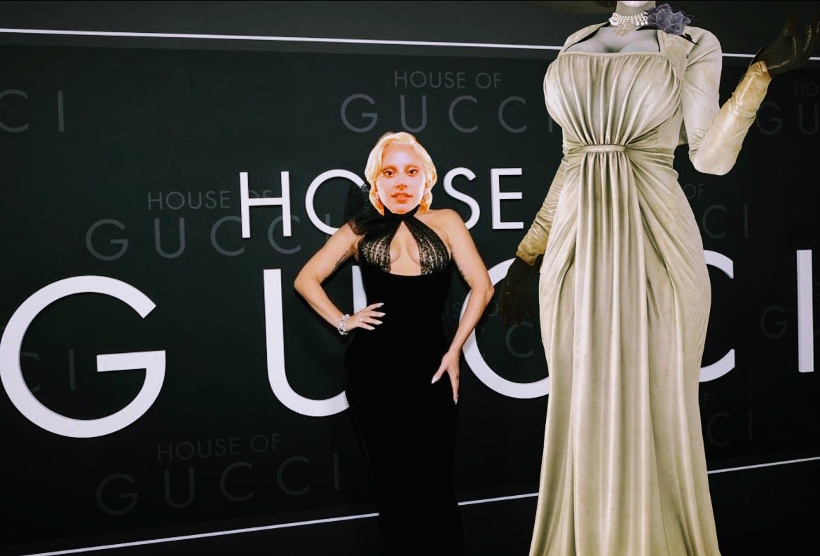 Tall_Lady_RE's tweet photo. And I’m also grateful to my dear Countess @Gagamina for another wonderful week of #HouseOfGucci premieres in NY and LA! Not to sound petty, but I really hate American photographers. The one who cut off my head also lost his… #REBHFun #UnethicalButFair #SteppingOnYou https://t.co/I3syKWIwsT