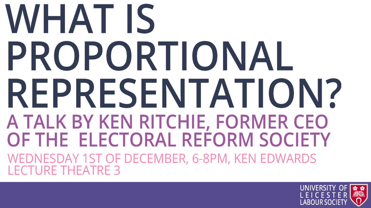 Join us next Wednesday at 6 for a talk from former Electoral Reform Society CEO Ken Ritchie