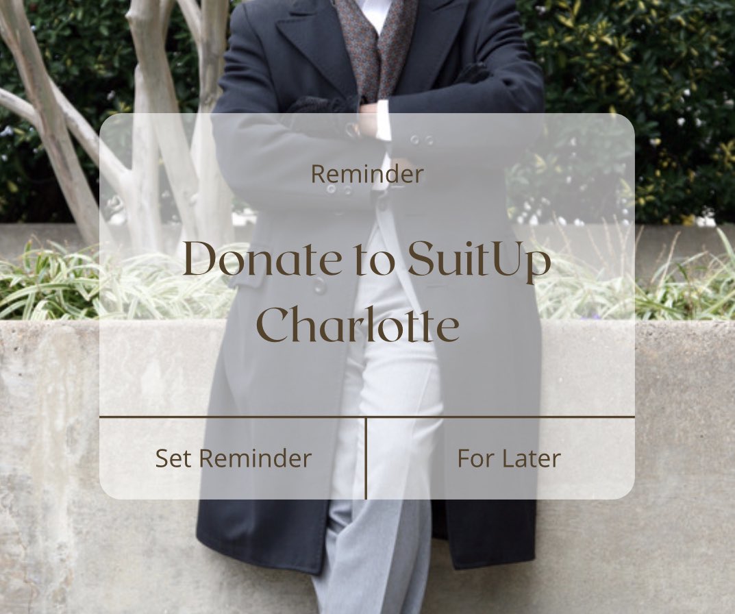 SuitUpCharlotte's tweet photo. https://t.co/zGynvPP3Ol #sharecharlotte #suitup #givingtuesdayclt #menintransition #criminaljustice https://t.co/zncg5bX65j