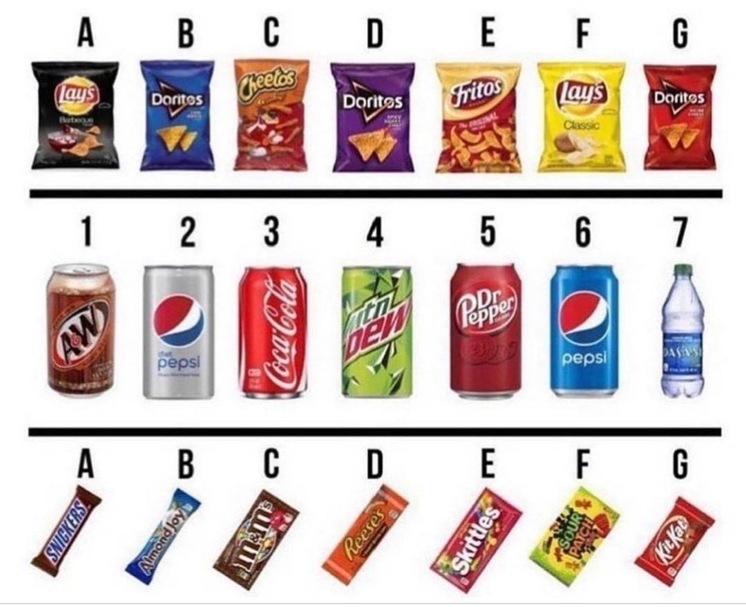 headkrack's tweet image. Who has taste? Pick one from each row. Go! 🤔