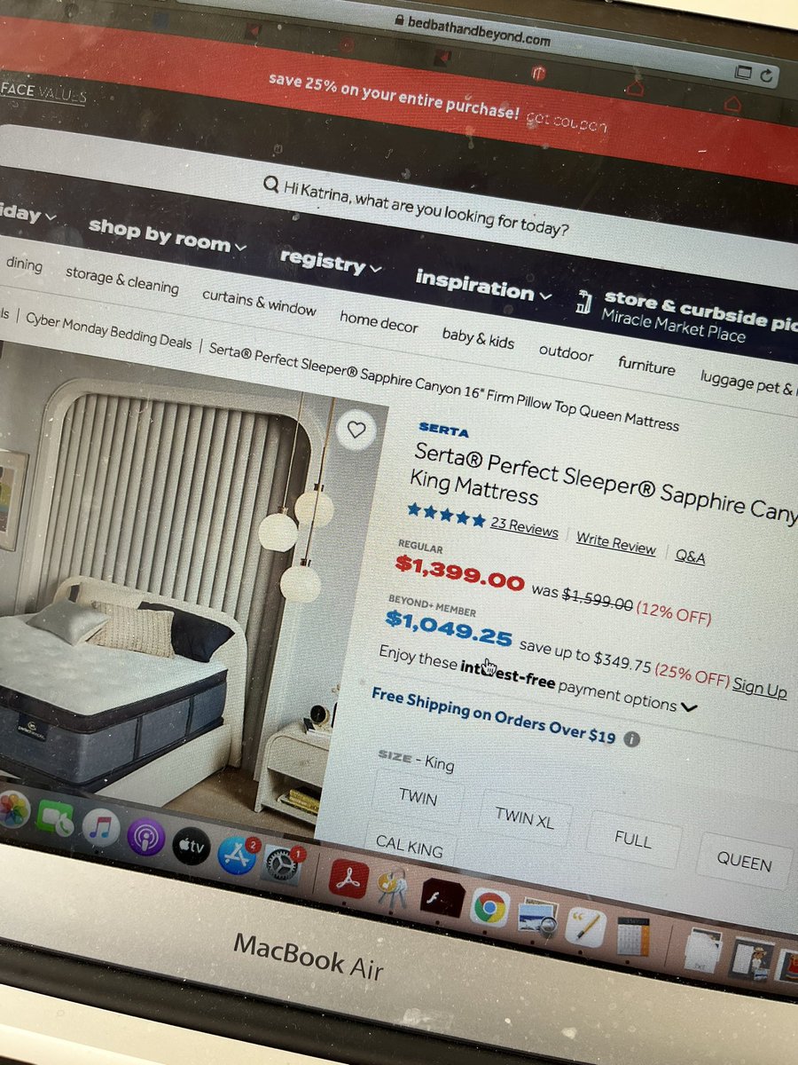 MsTrinaP's tweet photo. @BedBathBeyond your website says a price for Beyond+ members.. why can’t I get that price in the cart?! Says doesn’t apply! Been waiting 2+ hours to talk or chat with someone.
#FalseAdvertisement https://t.co/P0mUfA25ak