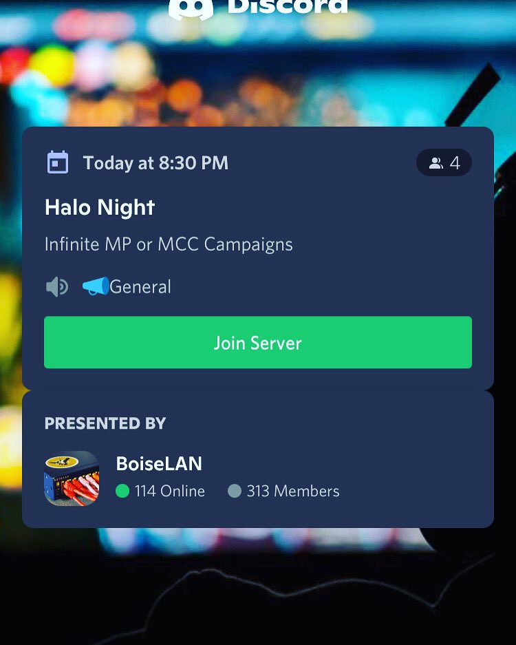 discord.gg/udmNSHkm?event…

Come join us for Halo night!

#halo #HaloInfiniteMP #PCGaming #gaming #boiselan