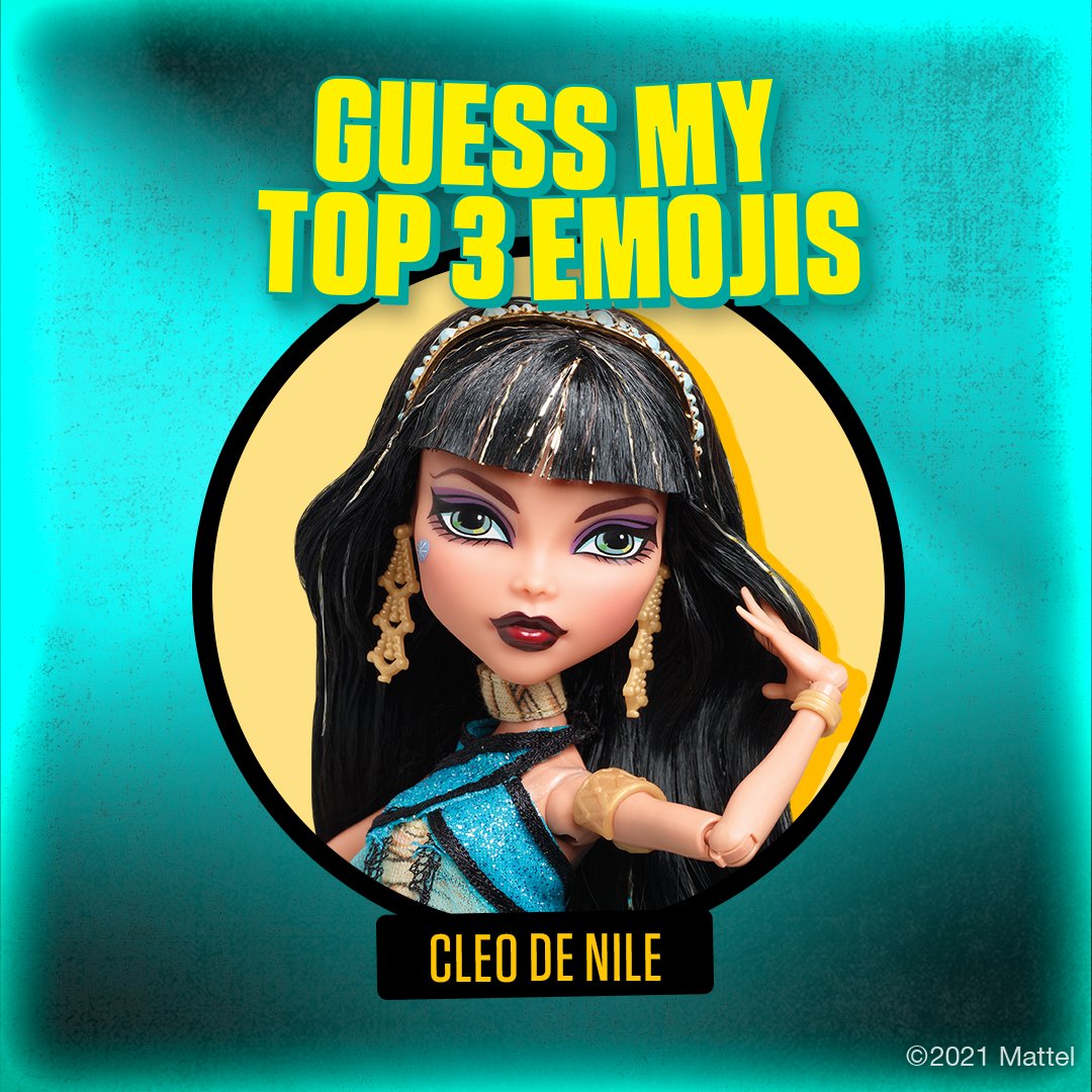 MonsterHigh's tweet photo. You can tell a lot about a ghoul by the way they text. 📱💬✨ Can you guess #CleoDeNile’s most-used emojis? #MonsterHigh https://t.co/rgp9zHHKcA