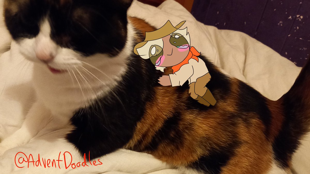 AdventDoodles's tweet photo. ~ 11 ~ I dont know where he came from but he likes my cat so Im keeping him #cookierun https://t.co/MSesAwsEpL
