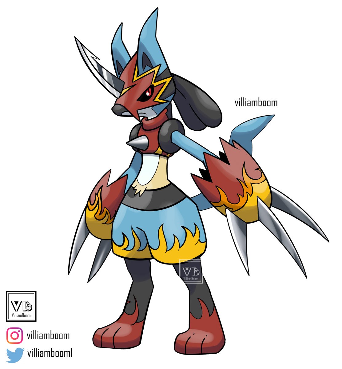 Two more commissions for kenzo2782 on instagram:Lucario X Flaredramon and R...
