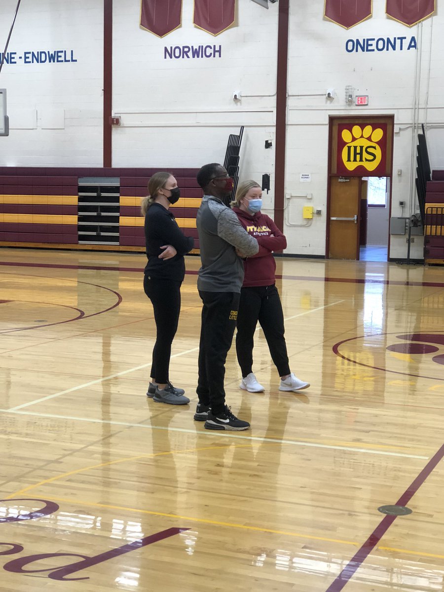 An all Little Red coaching staff leads our <a href="/IthacaGirlBBall/">Ithaca Girls BBall</a> program—Thank you Coach <a href="/sydneytrumblee/">Sydney Trumble</a>, Coach Little, and Coach Bryant for your leadership! The team had their first scrimmage today to continue to prepare for the season💪🏽 

@AthleticsICSD <a href="/IthacaNYSchools/">Ithaca City School District</a>
