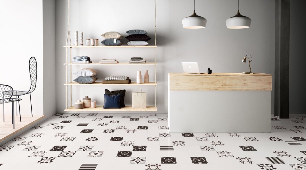centura_tile's tweet photo. Minimal Interiors for commercial spaces create a statement while allowing product to stand out. Patchwork Black &amp; White Mix is a durable porcelain tile - ideal for commercial floors. https://t.co/M1R8pjXOW9

#CenturaTile #CenturaVancouver #PocelainTile #CeramicTile #Patchwork https://t.co/mSU1BIFFkV