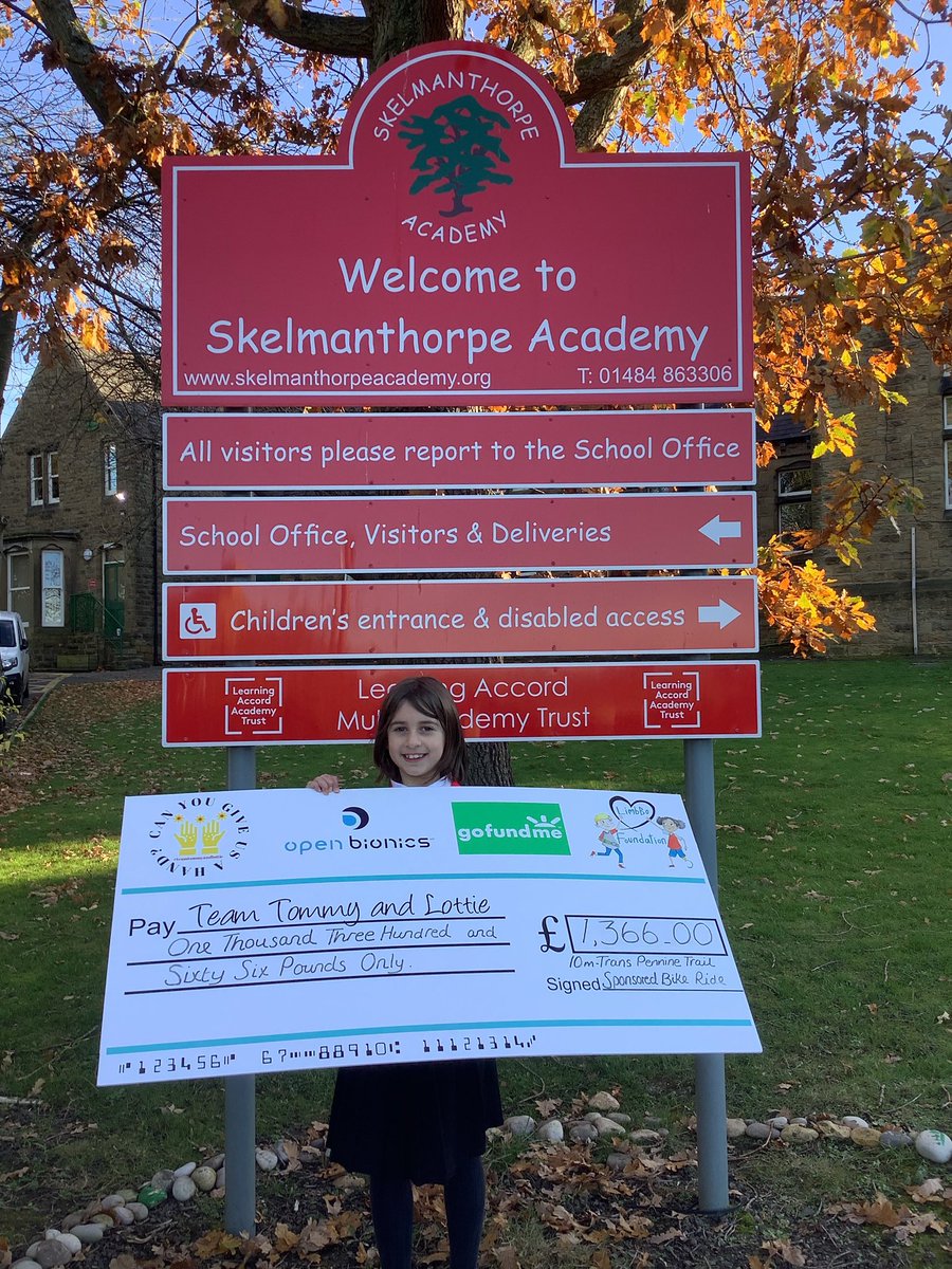 Sponsored Halloween Spooky Bike Ride by Lottie’s school friends raised a massive £1366 towards her #heroarm Thank you! xx @openbionics #teamtommyandlottie #canyougiveusahand @Janeh271 @LBofoundation @hannahITV @itvnews @alex_brooker #friendsforlife #support