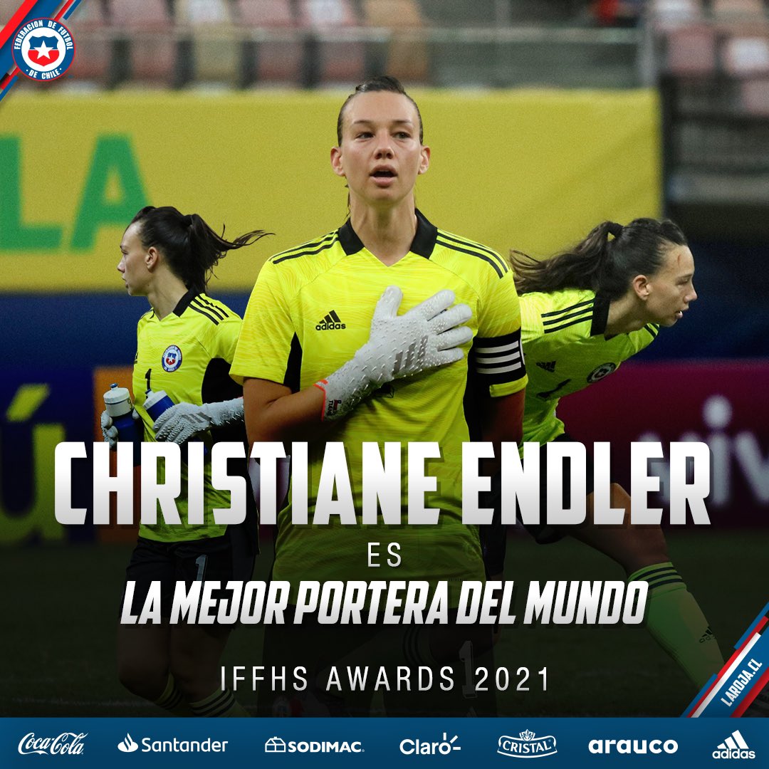🏅La número 1️⃣ de la temporada 2021 

🤩 Nuestra capitana <a href="/TIANEendler/">Christiane Endler</a> fue reconocida por la IFFHS como la mejor portera del mundo 🗺

👏 ¡Felicitaciones, CAPI! Ahora a seguir sumando con #LaRojaFemenina 🇨🇱 en Manaos 🇧🇷

#VamosLaRoja #VamosChile