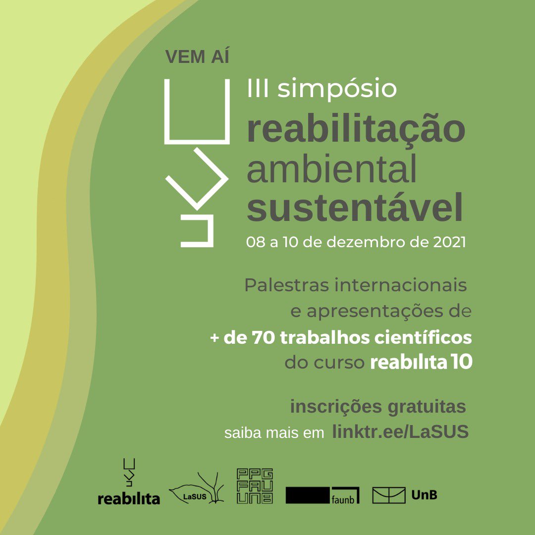 bioclimatics's tweet photo. Bom dia a todos 

Nos dias 8 a 10 de dezembro teremos o III Simpósio de Reabilitação Ambiental Sustentável, que contará com as bancas do Reabilita 10, além de painéis temáticos e palestras. Tudo on-line e gratuito.

Segue a gente lá no insta. https://t.co/LLe4TFB4Hn