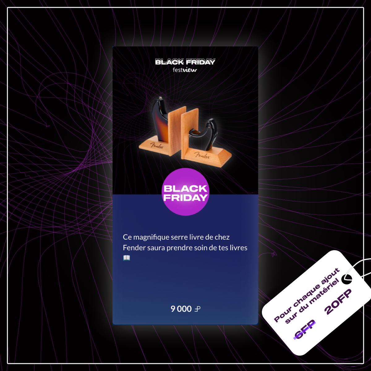 FestView's tweet photo. Ce magnifique serre-livre de chez @Fender saura prendre soin de tes #livres 📖
A gagner en ce moment sur @FestView pour le Black Friday 🎁
👉 https://t.co/xgE382md0m
#Fender #FestView #Musique #BlackFriday #BlackFridayMusique https://t.co/doSoWJL6aU
